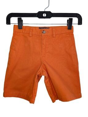 POLO Ralph Lauren Boys Bottoms, Orange Flat Front Khaki Chino Shorts, Sz 6